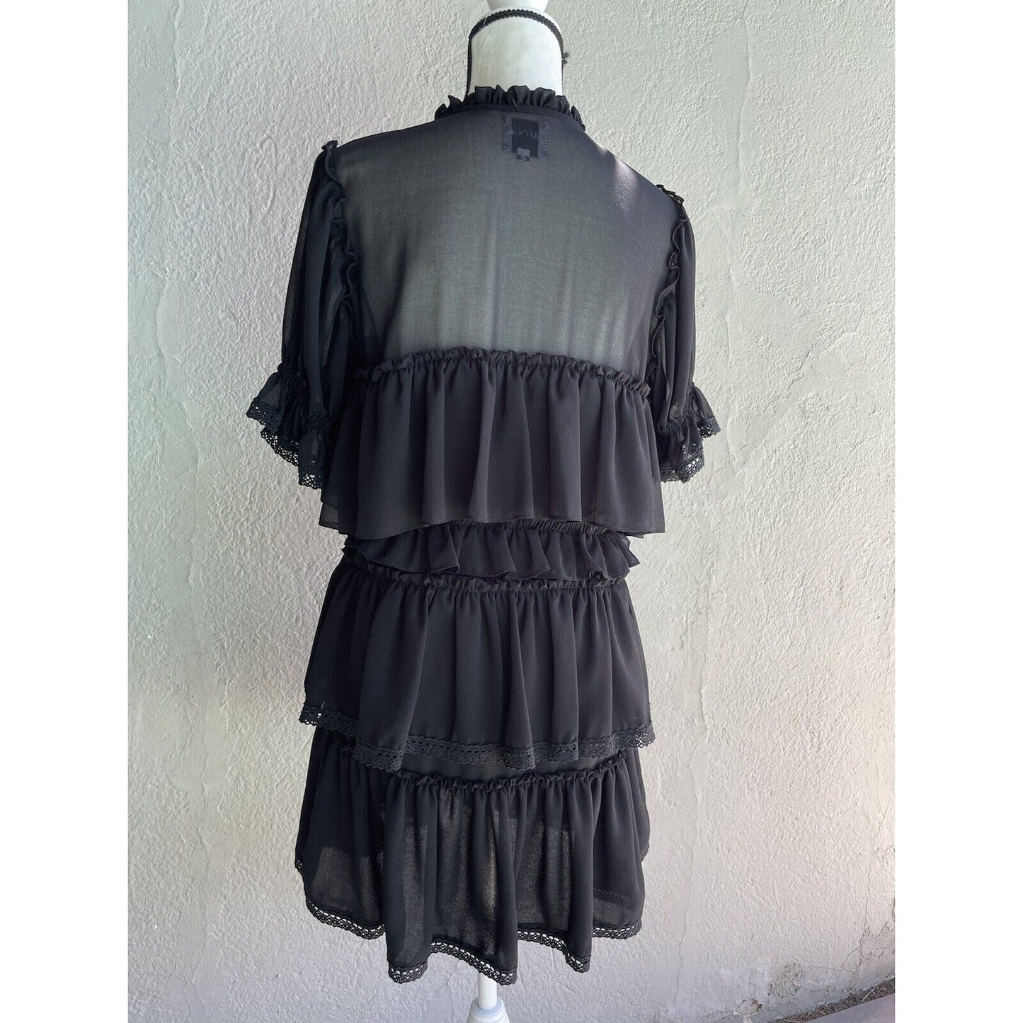 MISA Los Angeles Jazmine Ruffle Popover Mini Dress Size medium