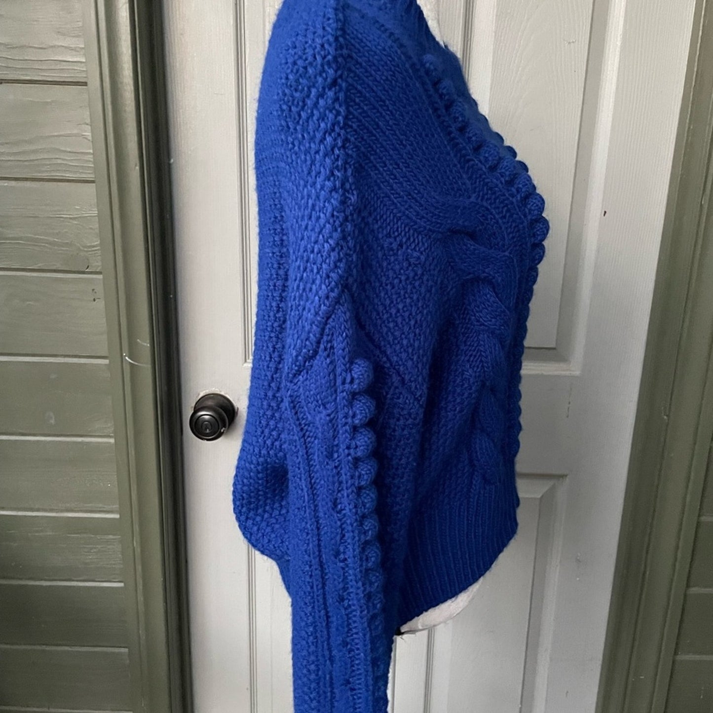 Cozy bright blue Anthropologie sweater Large