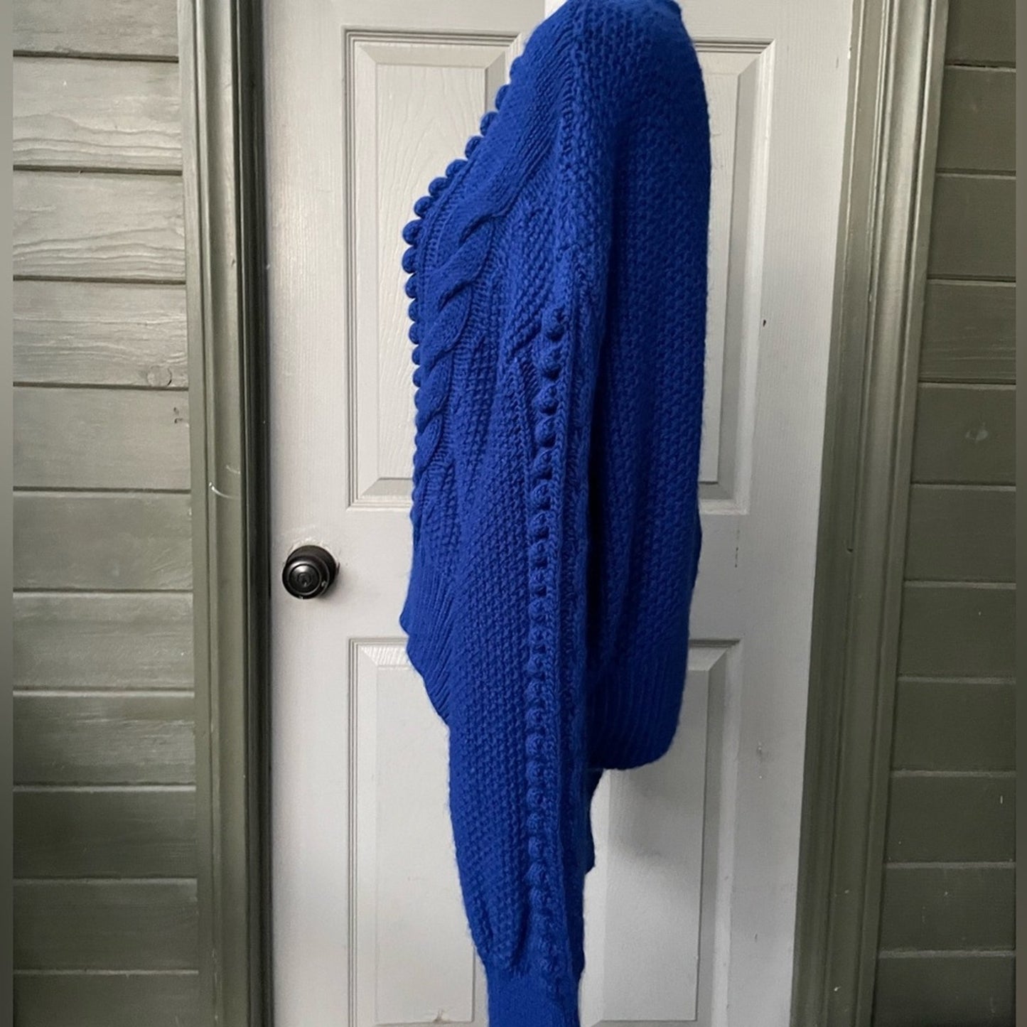 Cozy bright blue Anthropologie sweater Large