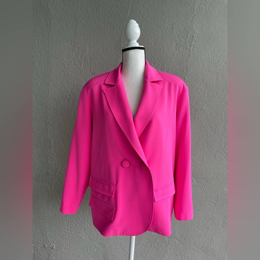 Mallory The Label Oversized Pink Barbie Blazer Size Small