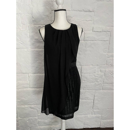 NWT Cynthia Steffe Dress Womens Size 6 Black Sleeveless Sheer Overlay