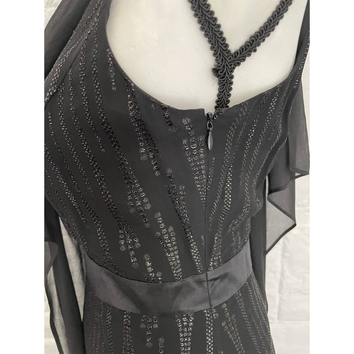 NWT Cynthia Steffe Dress Womens Size 6 Black Sleeveless Sheer Overlay