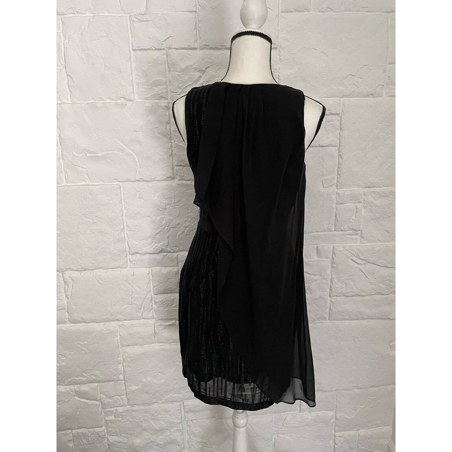 NWT Cynthia Steffe Dress Womens Size 6 Black Sleeveless Sheer Overlay